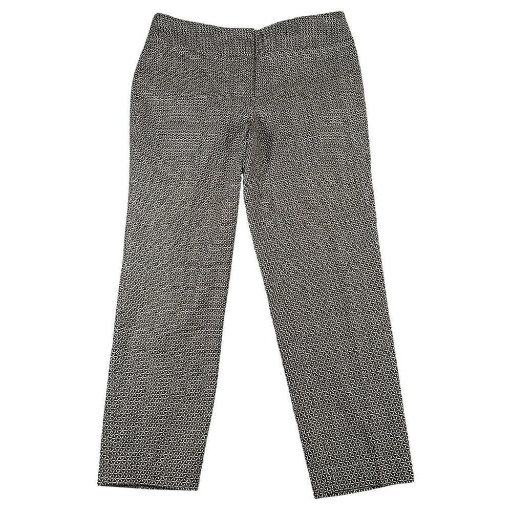 Ann Taylor Loft Pants Womens 8 Julie Ankle Slim Fit Stretch Crop Geometric Patte